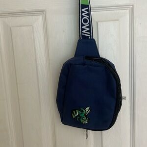 Green jacket crossbody